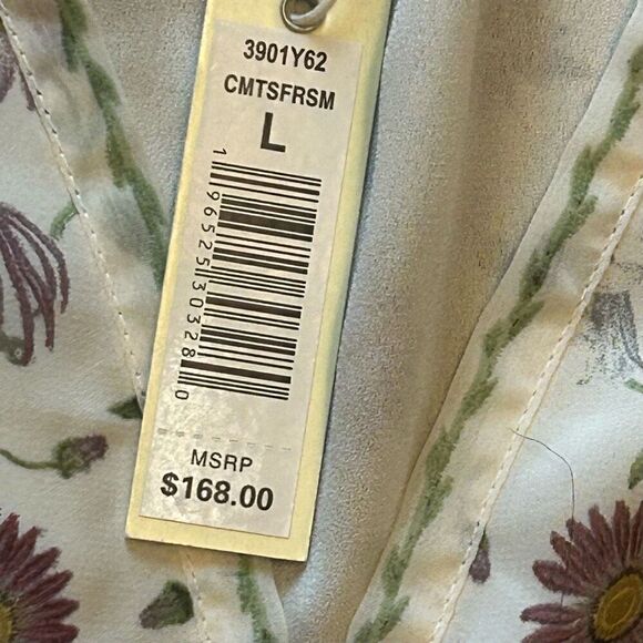 Max Studio women's white and purple floral v-neck tiered mini dress size large N - Picture 4 of 8